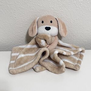 SL Home Fashions Tan White Striped Puppy Dog Security Blanket Lovey Lovie